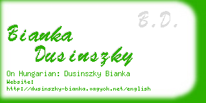 bianka dusinszky business card